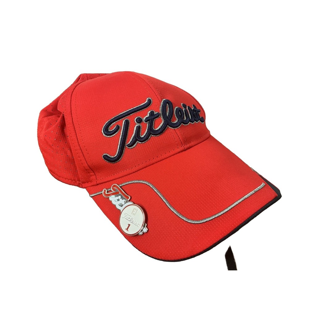 Titleist Pro V1x Golf Hat Red Adjustable Men's Cotton Magnetic Ball Marker